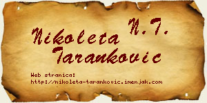 Nikoleta Taranković vizit kartica